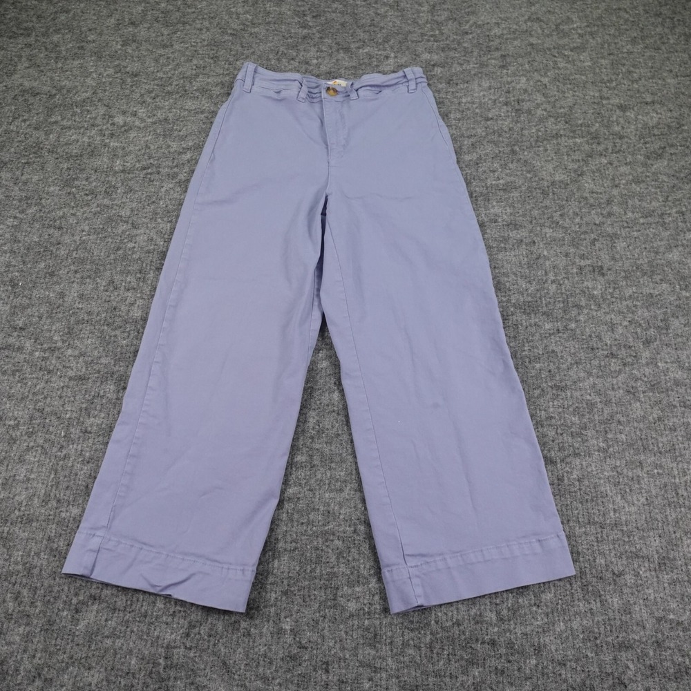 Marine Layer Pants Womens 8 Blue Wide Leg High Rise Bridget Crop‎ Casual